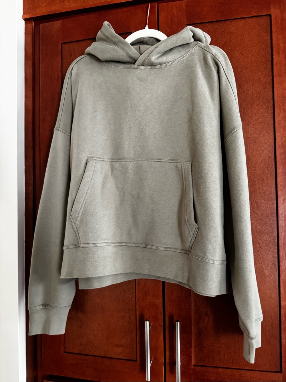 Free Planet Escape the Ordinary Cropped Sage Green Hoodie